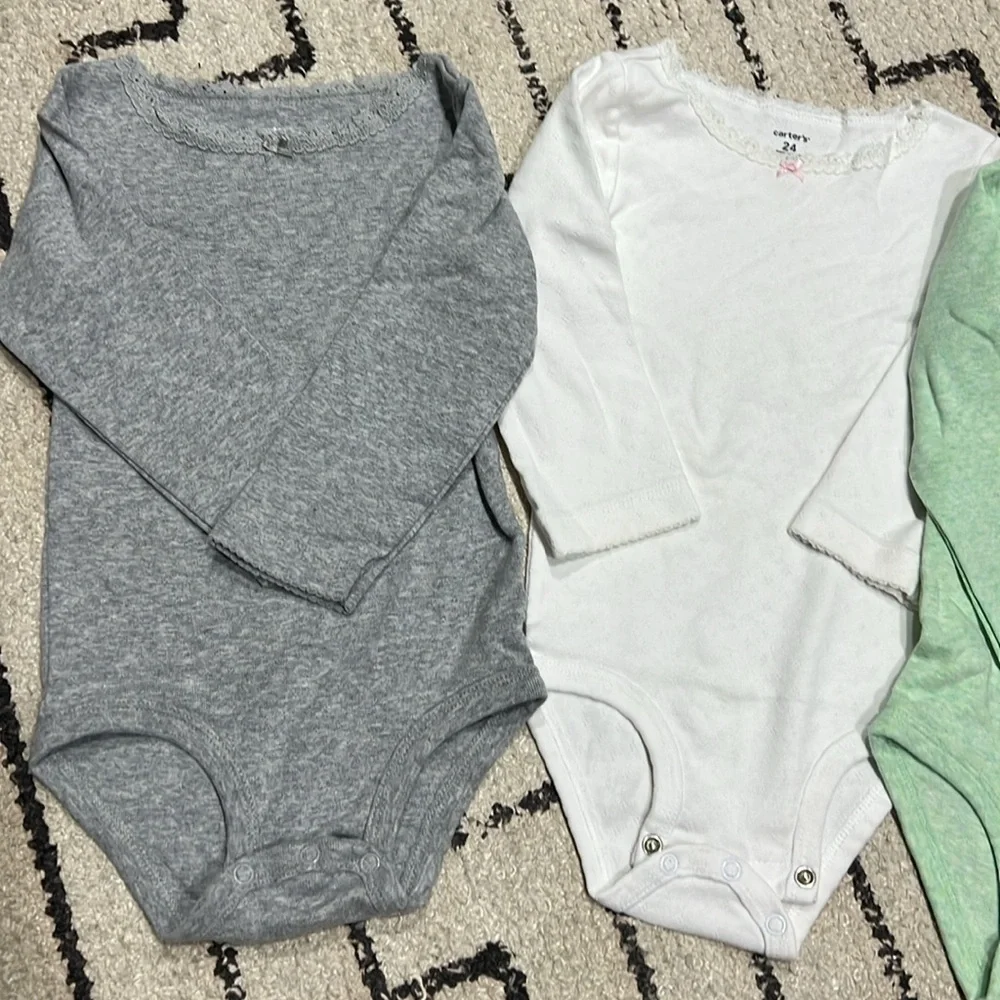 Carters long sleeve onesies bundle